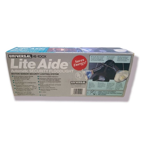 Universal HE-100X Lite Aide Automatic Motion Sensor Security Floodlight - New - Picture 2 of 3